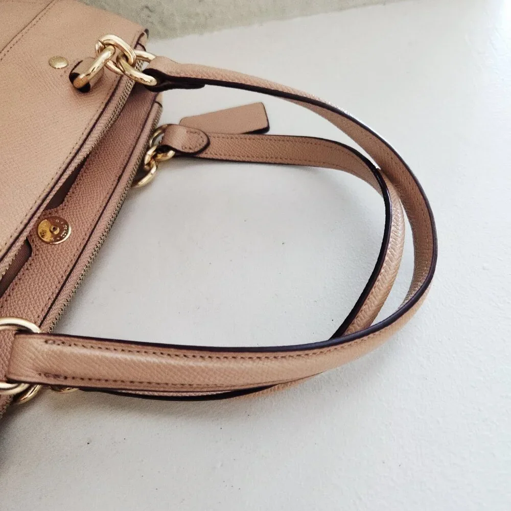 Like New Coach Mini Brooke Blush Leather Shoulder Bag Purse - Picture 8 of 17